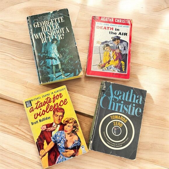 Vintage Murder Mystery Pulp Book Lot 4 1960s 1970s 1950s Paperback TPB - Picture 1 of 5
